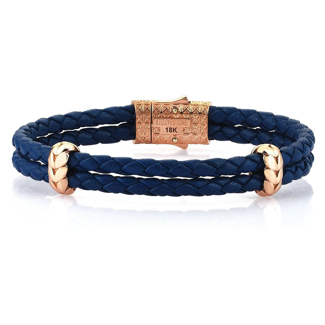 Atolyestone Elements - Solid Rose Gold- Leather Bracelets- ATOLYESTONE- aststaj