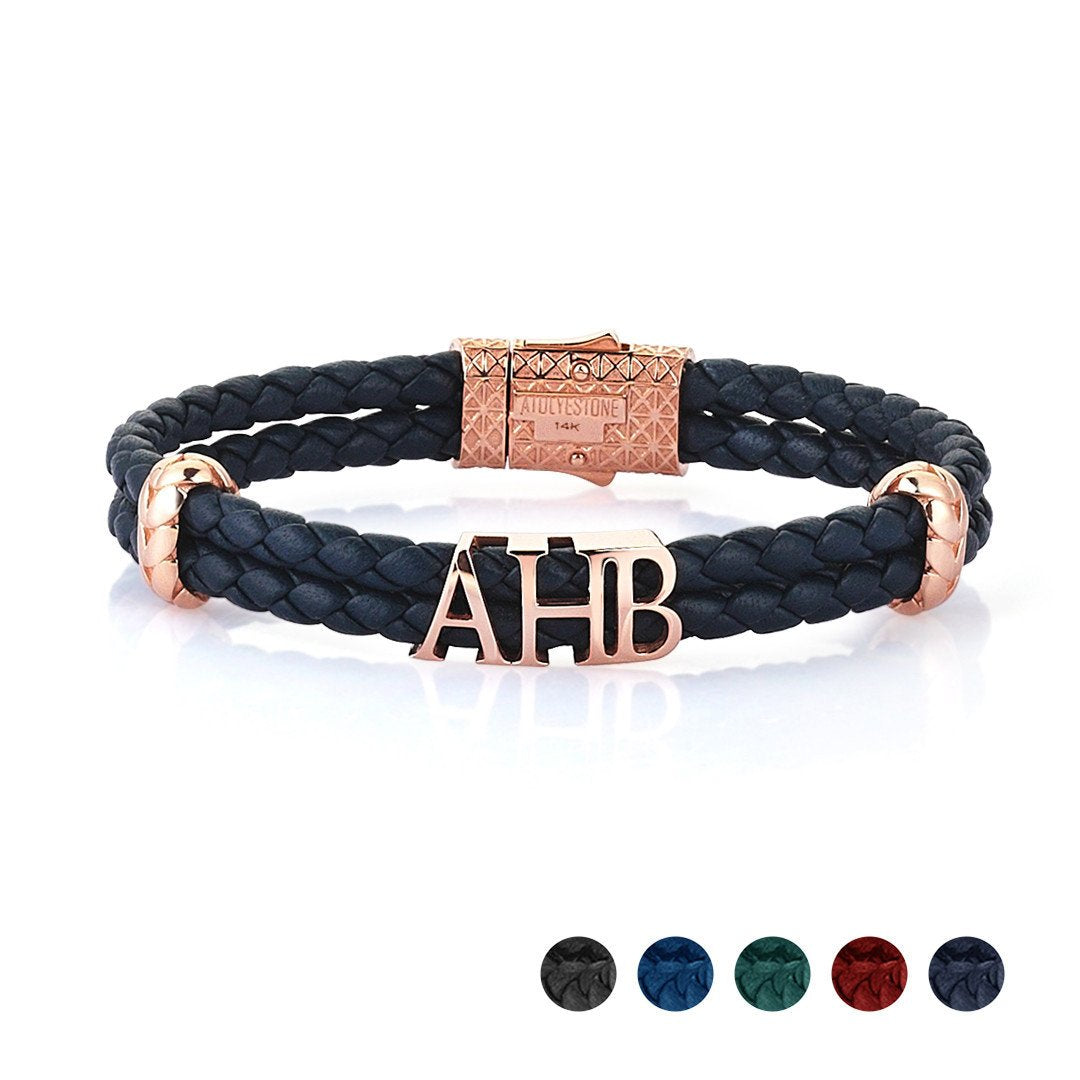Atolyestone Statements - Solid Rose Gold- Leather Bracelets- ATOLYESTONE- aststaj