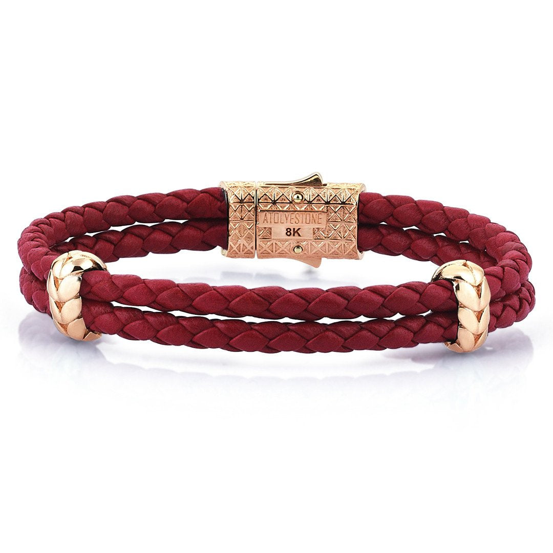 Atolyestone Elements - Solid Rose Gold- Leather Bracelets- ATOLYESTONE- aststaj