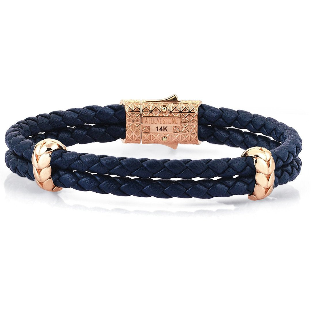 Atolyestone Elements - Solid Rose Gold- Leather Bracelets- ATOLYESTONE- aststaj