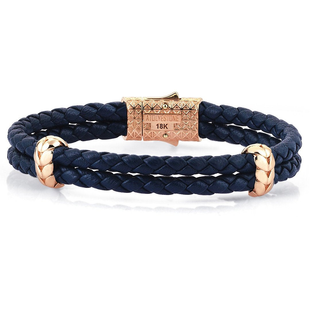 Atolyestone Elements - Solid Rose Gold- Leather Bracelets- ATOLYESTONE- aststaj