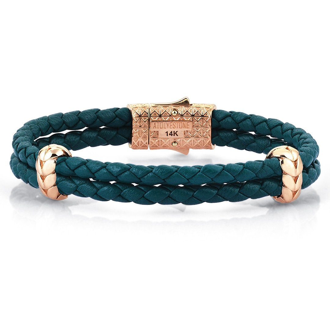 Atolyestone Elements - Solid Rose Gold- Leather Bracelets- ATOLYESTONE- aststaj