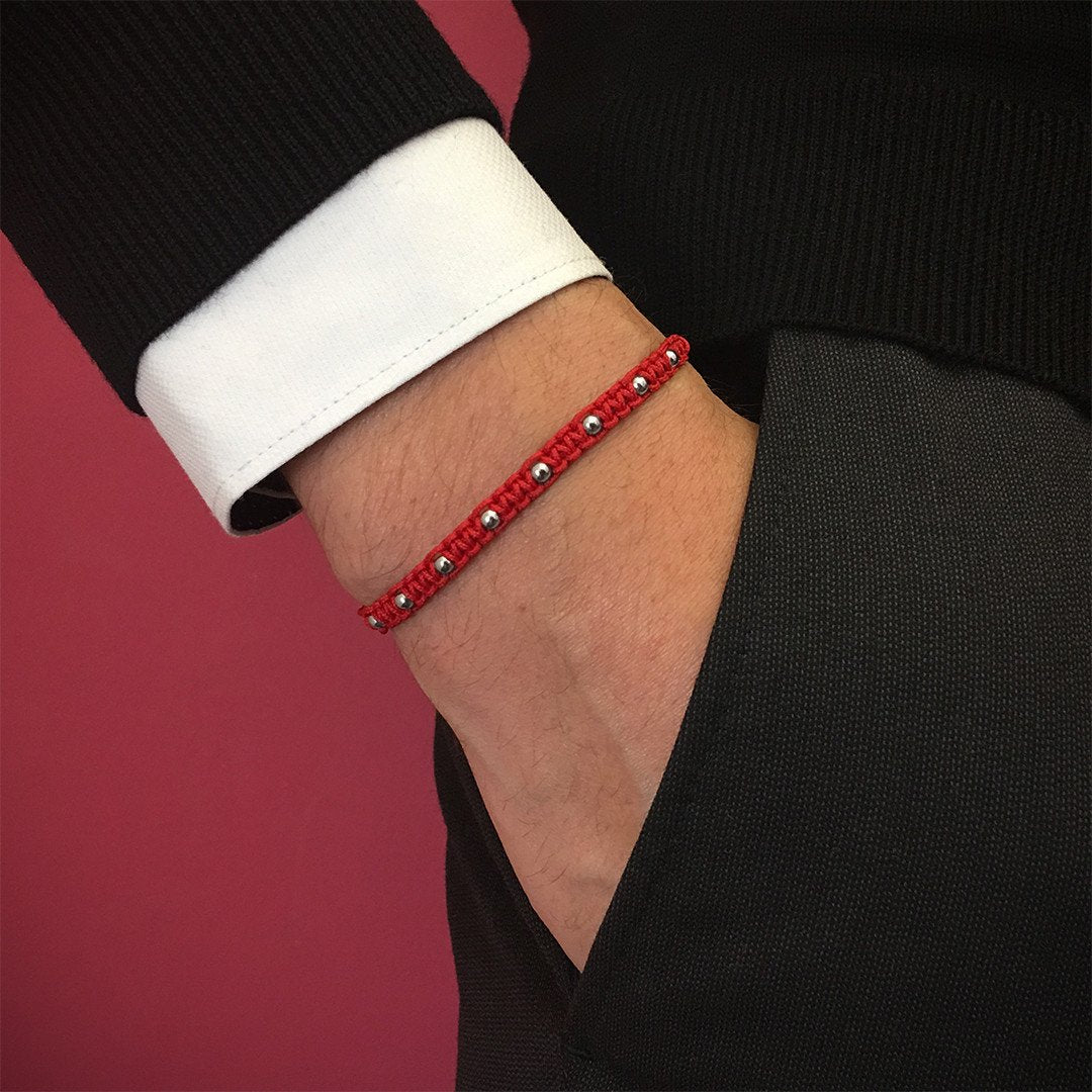 9 Balls Macrame - Silver- Macrame Bracelets- ATOLYESTONE- aststaj