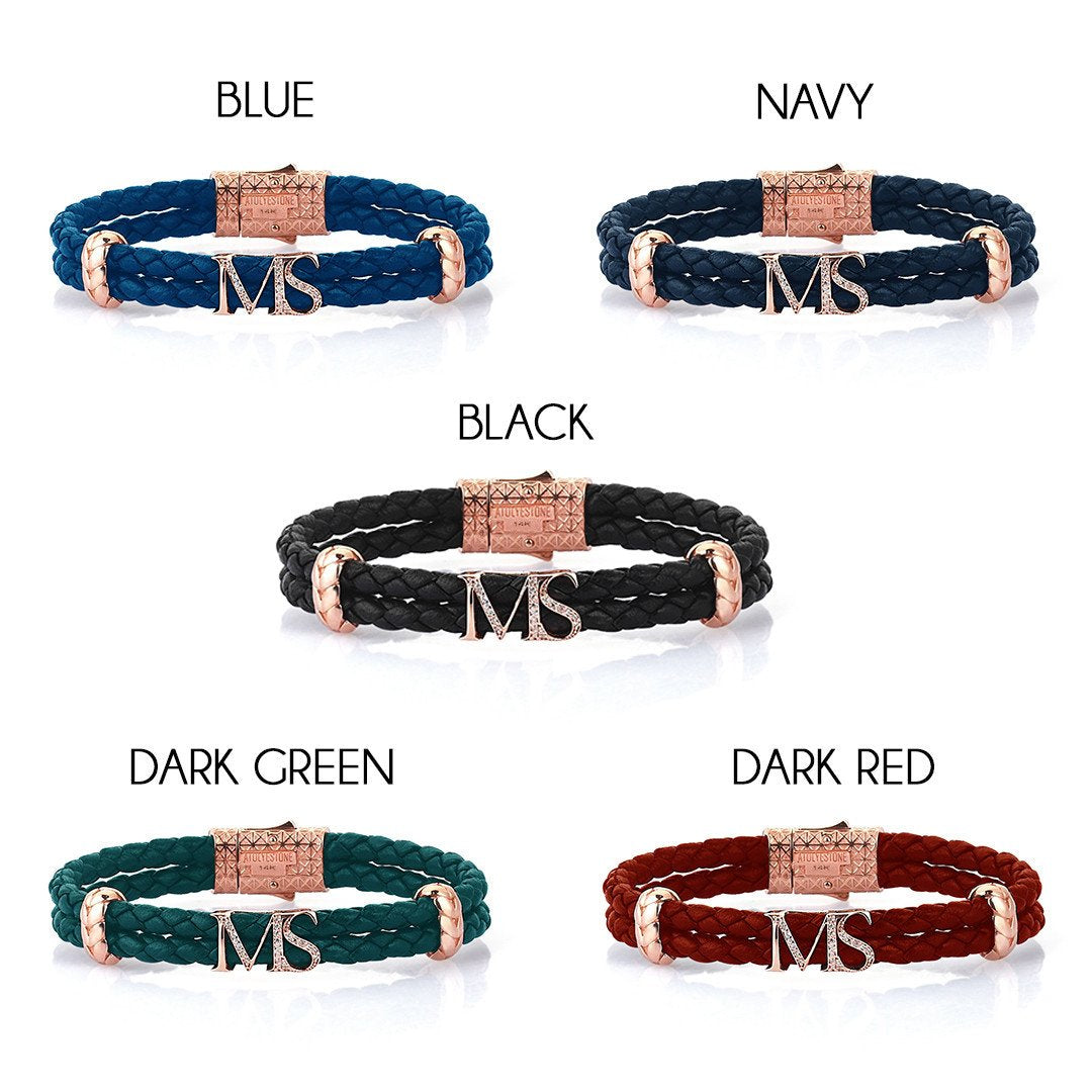 Atolyestone Statements - Solid Rose Gold- Leather Bracelets- ATOLYESTONE- aststaj