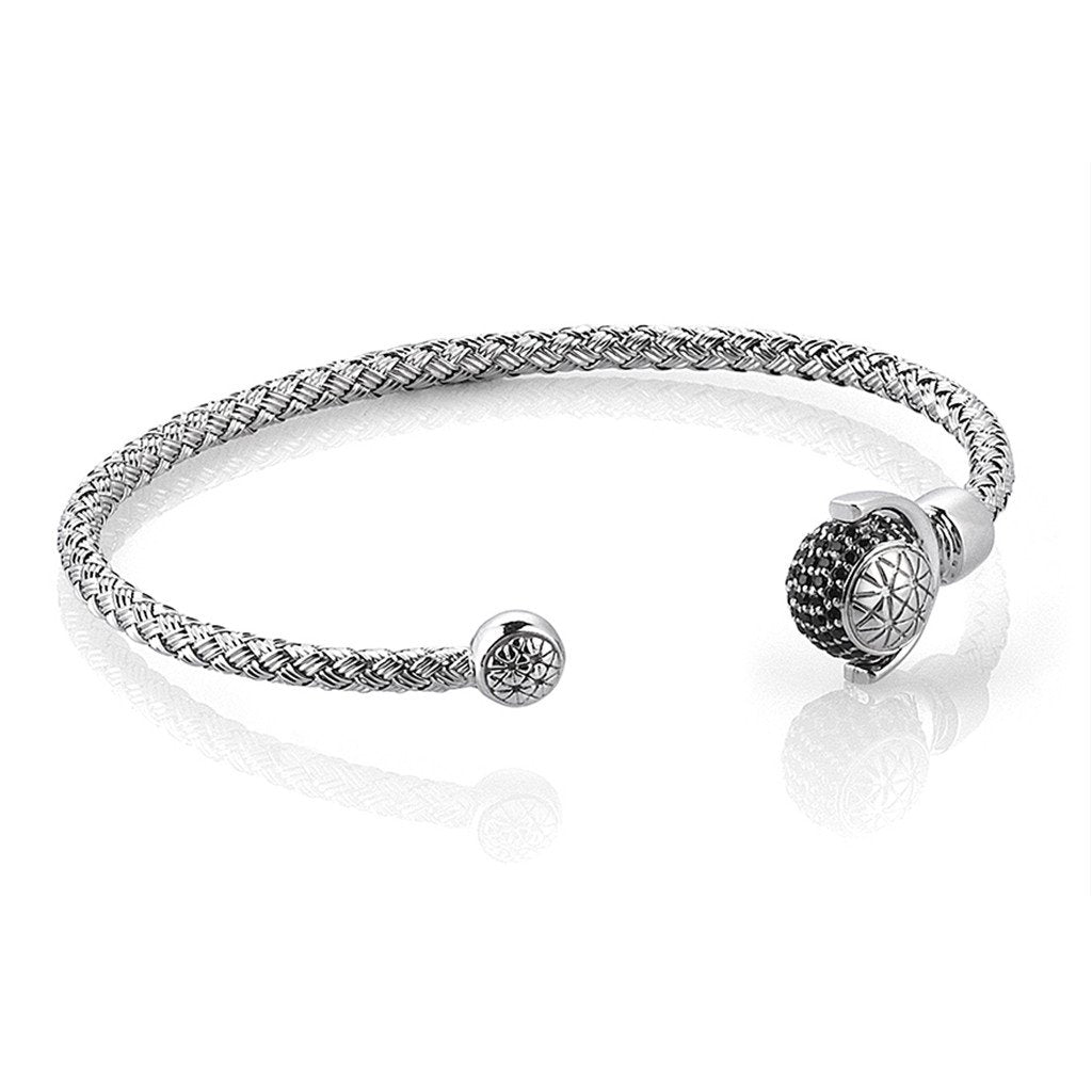 Atolyestone Cuff Bracelet - Silver- Braided Cuff Bracelets- ATOLYESTONE- aststaj