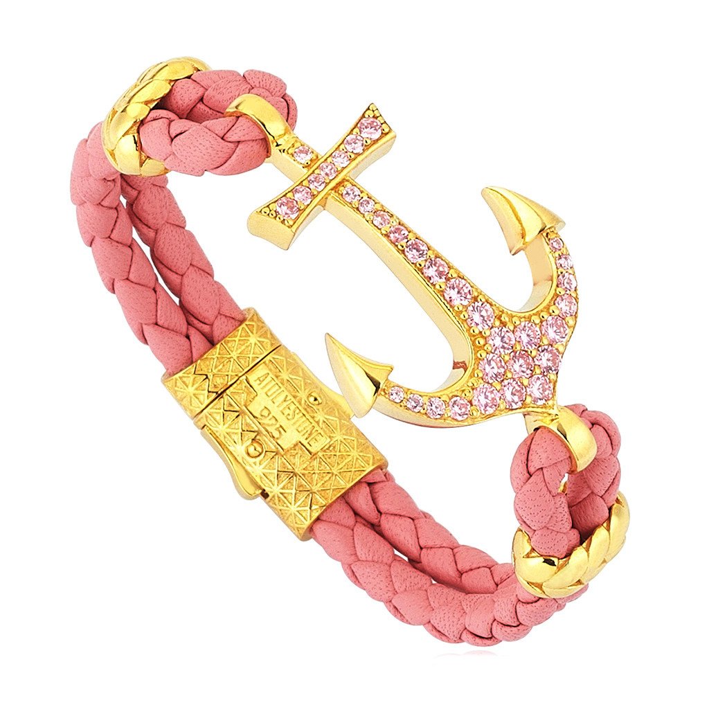  Anchor Leather Bracelet -Silver- Leather Bracelets- ATOLYESTONE- aststaj