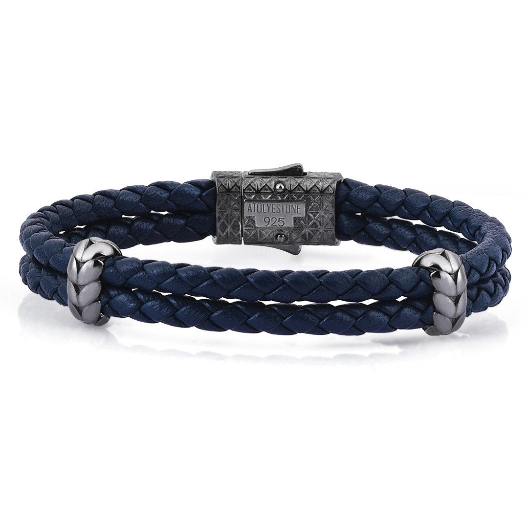  Atolyestone Elements - Solid Silver- Leather Bracelets- ATOLYESTONE- aststaj