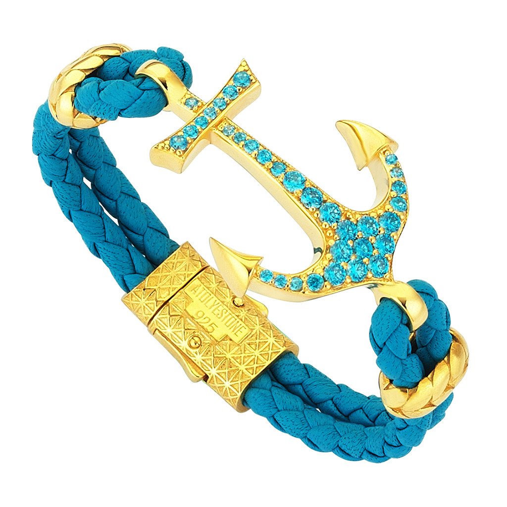  Anchor Leather Bracelet -Silver- Leather Bracelets- ATOLYESTONE- aststaj