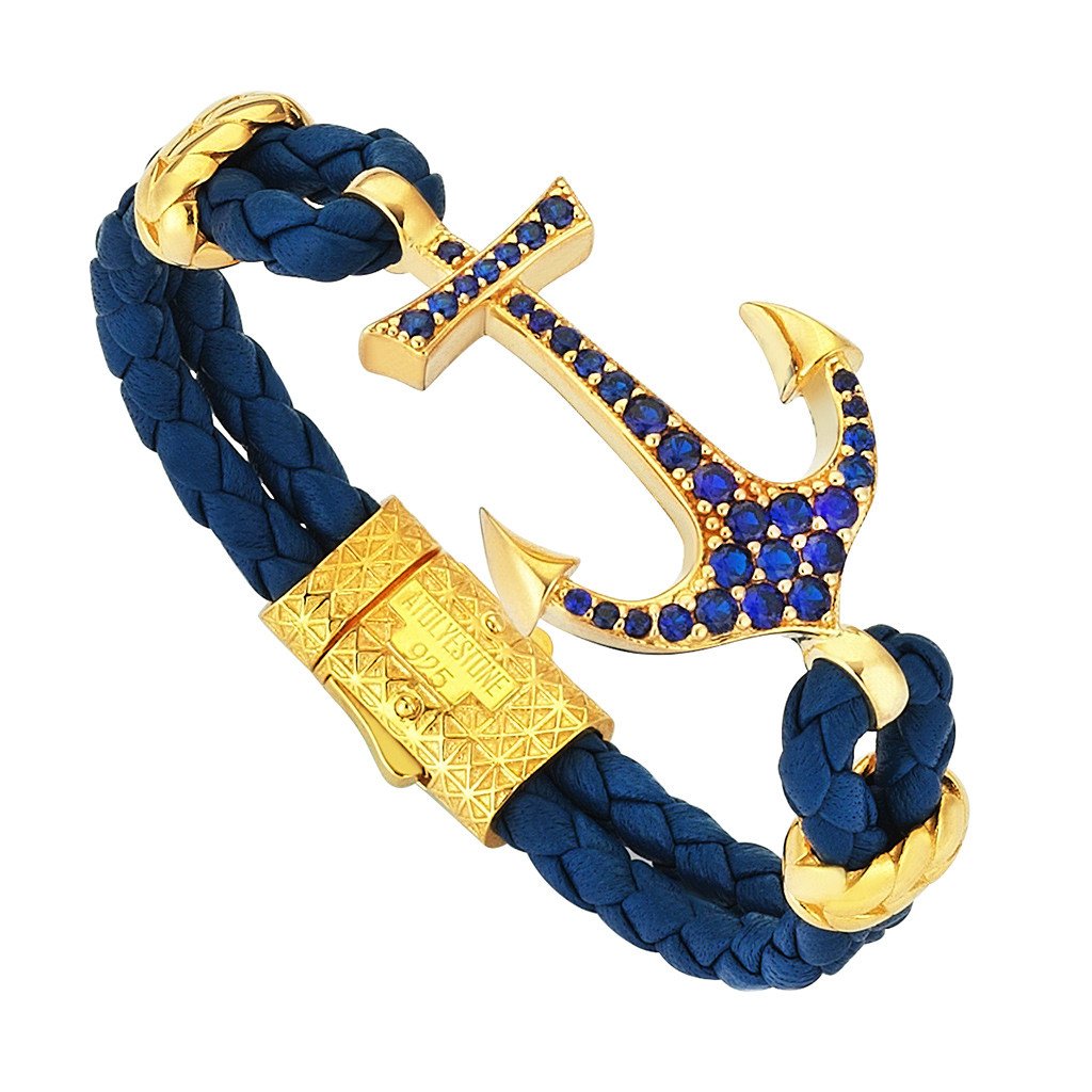  Anchor Leather Bracelet -Silver- Leather Bracelets- ATOLYESTONE- aststaj