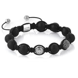  Beaded Macrame Bracelet - Silver- Beaded Macrame Bracelets- ATOLYESTONE- aststaj