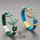  Anchor Leather Bracelet -Silver- Leather Bracelets- ATOLYESTONE- aststaj