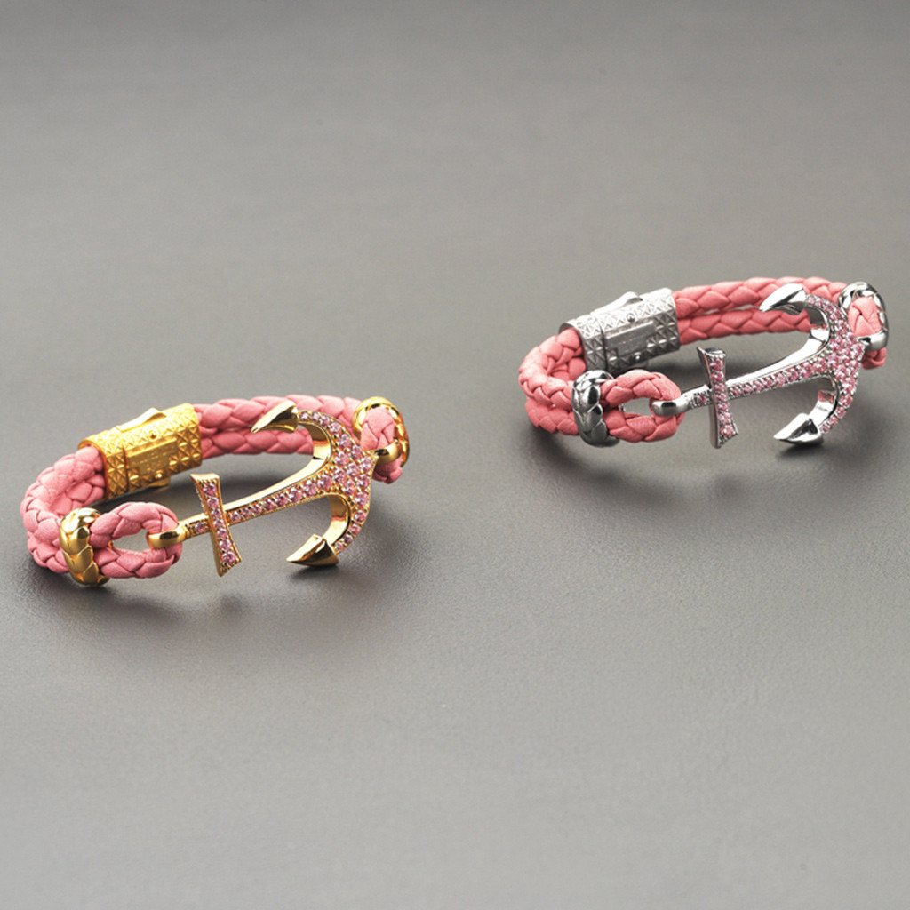  Anchor Leather Bracelet -Silver- Leather Bracelets- ATOLYESTONE- aststaj