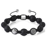  Beaded Macrame Bracelet - Silver- Beaded Macrame Bracelets- ATOLYESTONE- aststaj