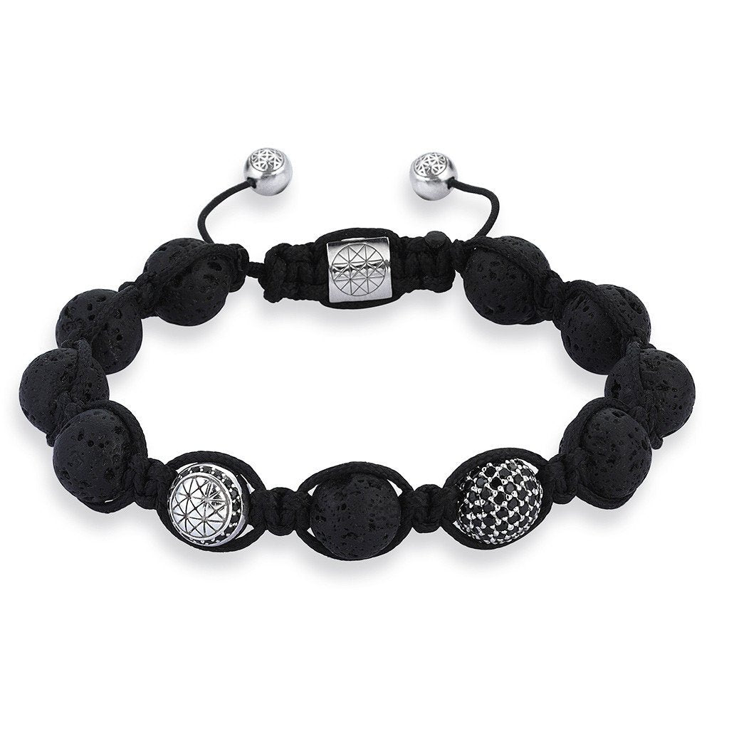  Beaded Macrame Bracelet - Silver- Beaded Macrame Bracelets- ATOLYESTONE- aststaj