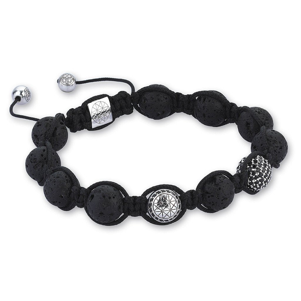  Beaded Macrame Bracelet - Silver- Beaded Macrame Bracelets- ATOLYESTONE- aststaj