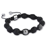  Beaded Macrame Bracelet - Silver- Beaded Macrame Bracelets- ATOLYESTONE- aststaj