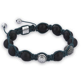  Beaded Macrame Bracelet - Silver- Beaded Macrame Bracelets- ATOLYESTONE- aststaj