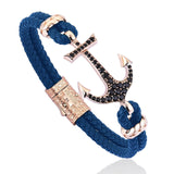  Anchor Leather Bracelet -Solid Rose Gold- Leather Bracelets- ATOLYESTONE- aststaj