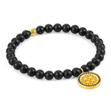  Atolyestone Charm Bracelet - Solid Yellow Gold- Beaded Charm Bracelets- ATOLYESTONE- aststaj