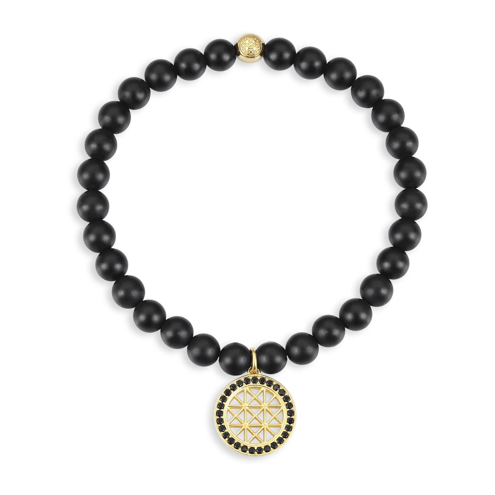  Atolyestone Charm Bracelet - Solid Yellow Gold- Beaded Charm Bracelets- ATOLYESTONE- aststaj