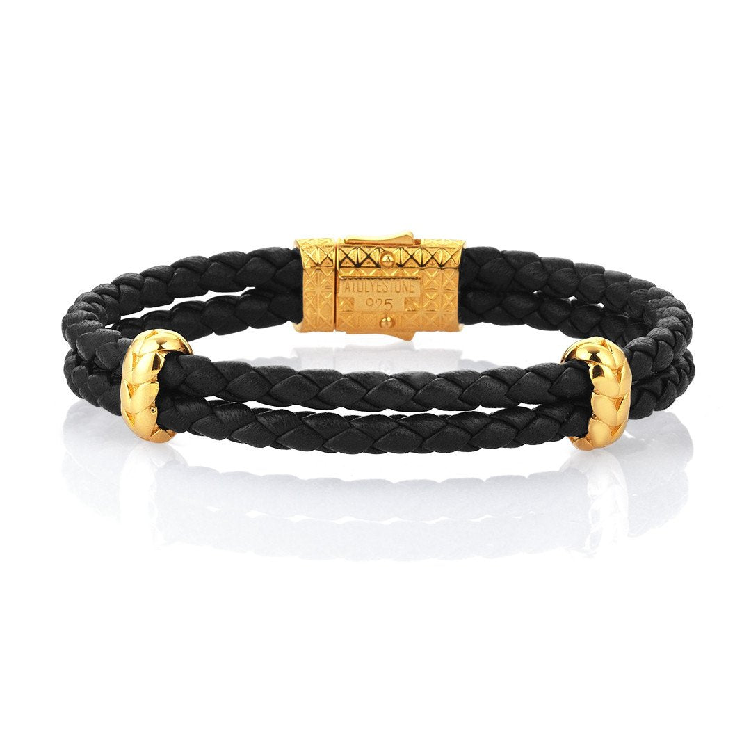  Atolyestone Elements - Solid Silver- Leather Bracelets- ATOLYESTONE- aststaj