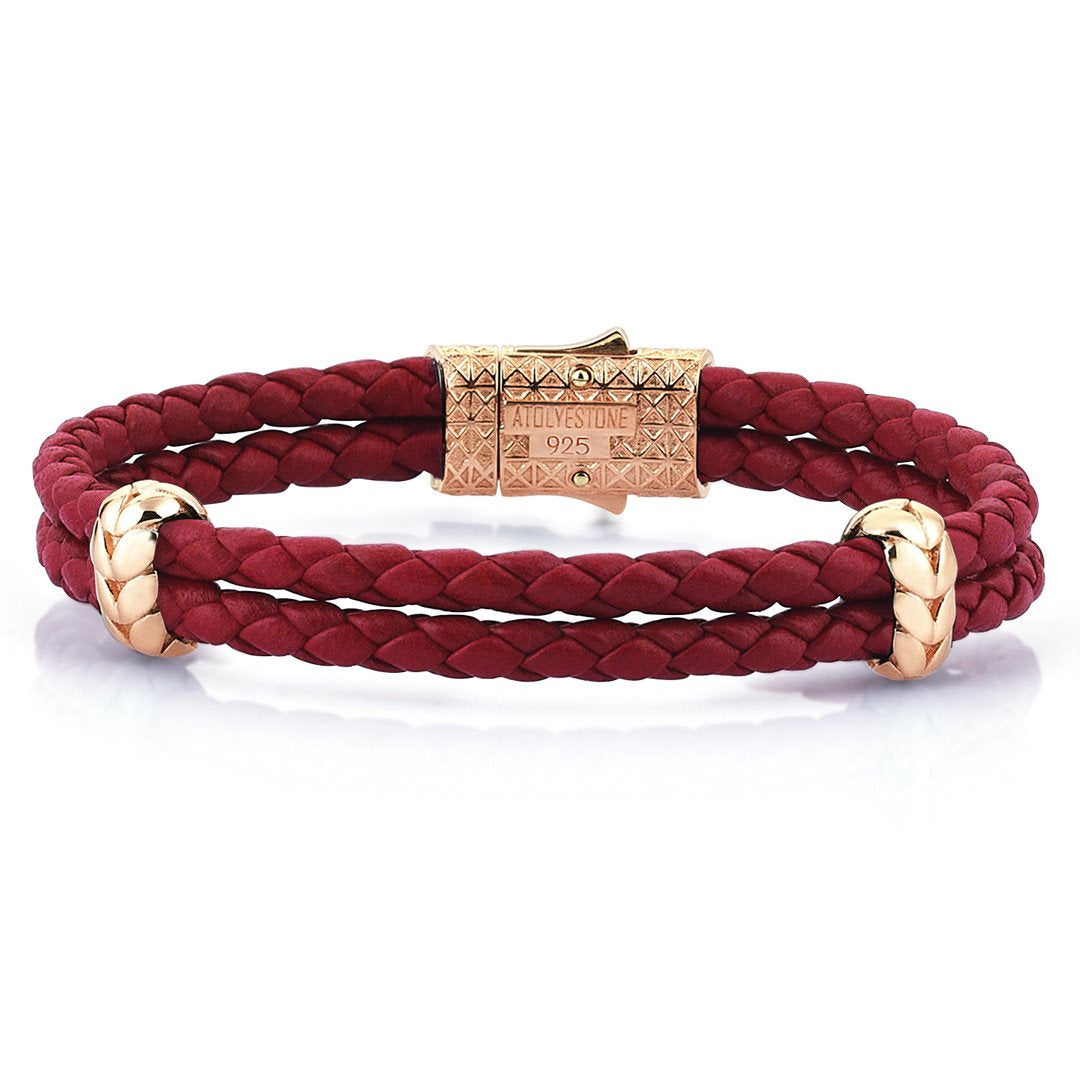  Atolyestone Elements - Solid Silver- Leather Bracelets- ATOLYESTONE- aststaj