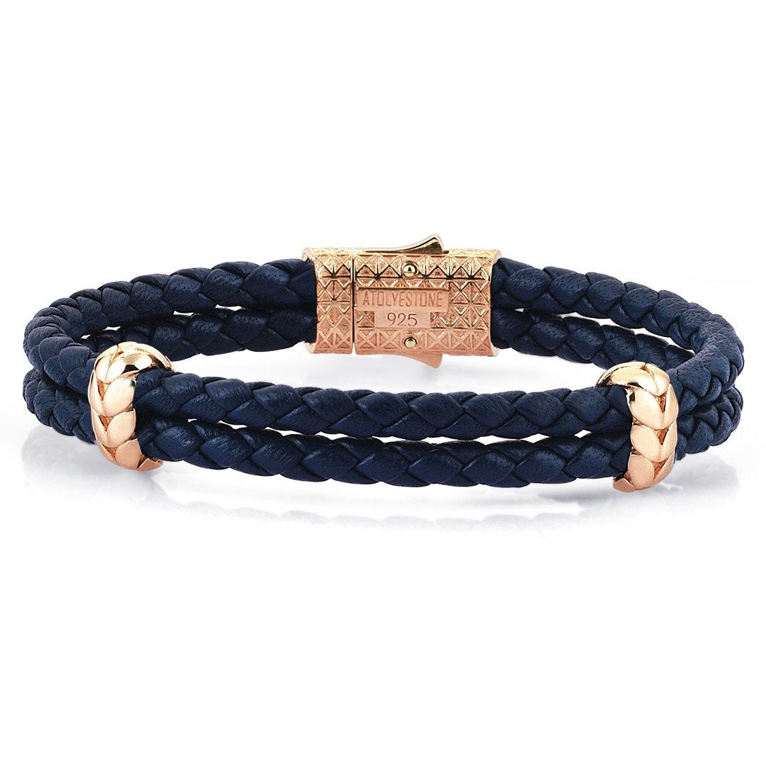  Atolyestone Elements - Solid Silver- Leather Bracelets- ATOLYESTONE- aststaj