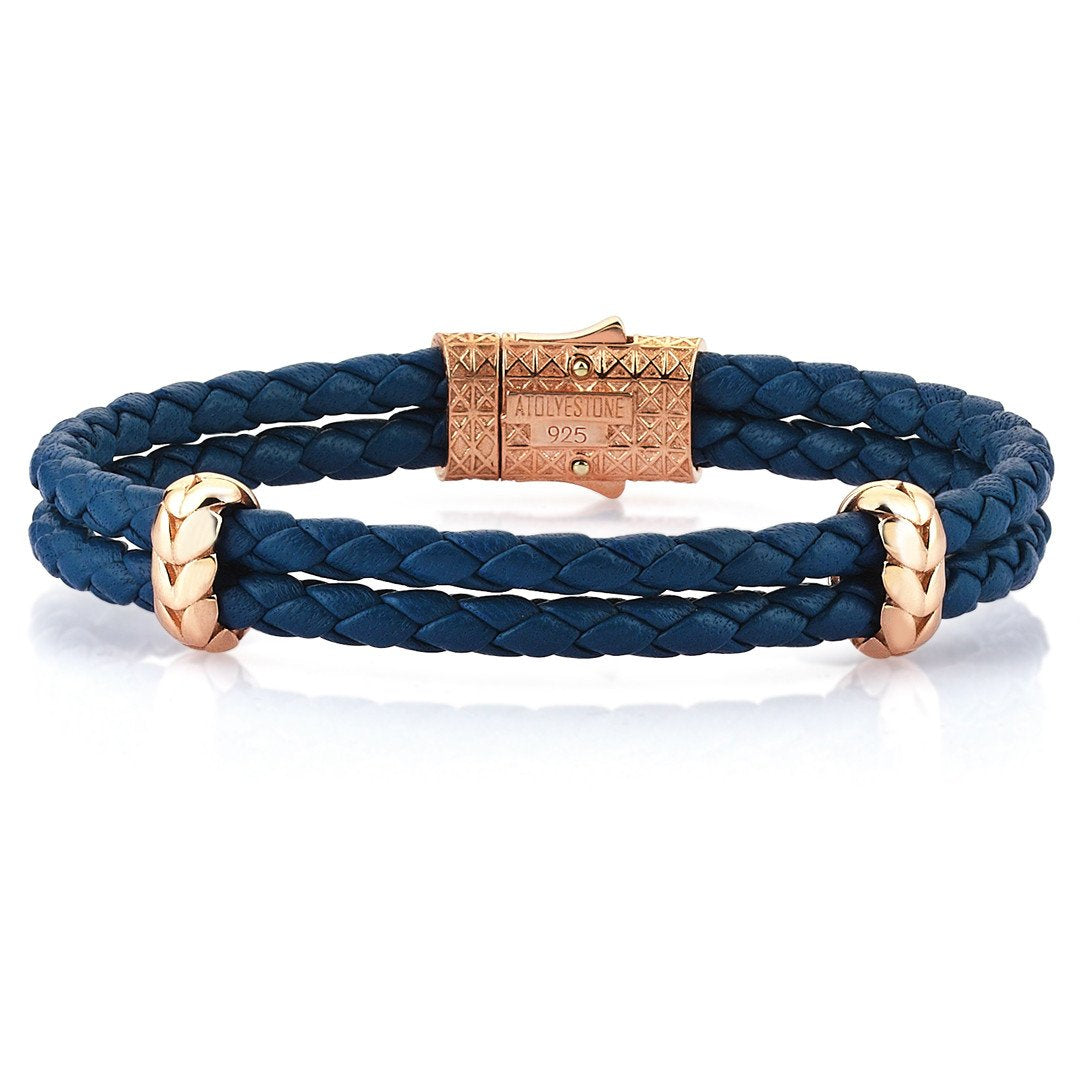  Atolyestone Elements - Solid Silver- Leather Bracelets- ATOLYESTONE- aststaj