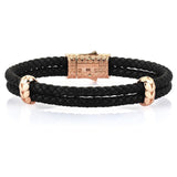  Atolyestone Elements - Solid Rose Gold- Leather Bracelets- ATOLYESTONE- aststaj