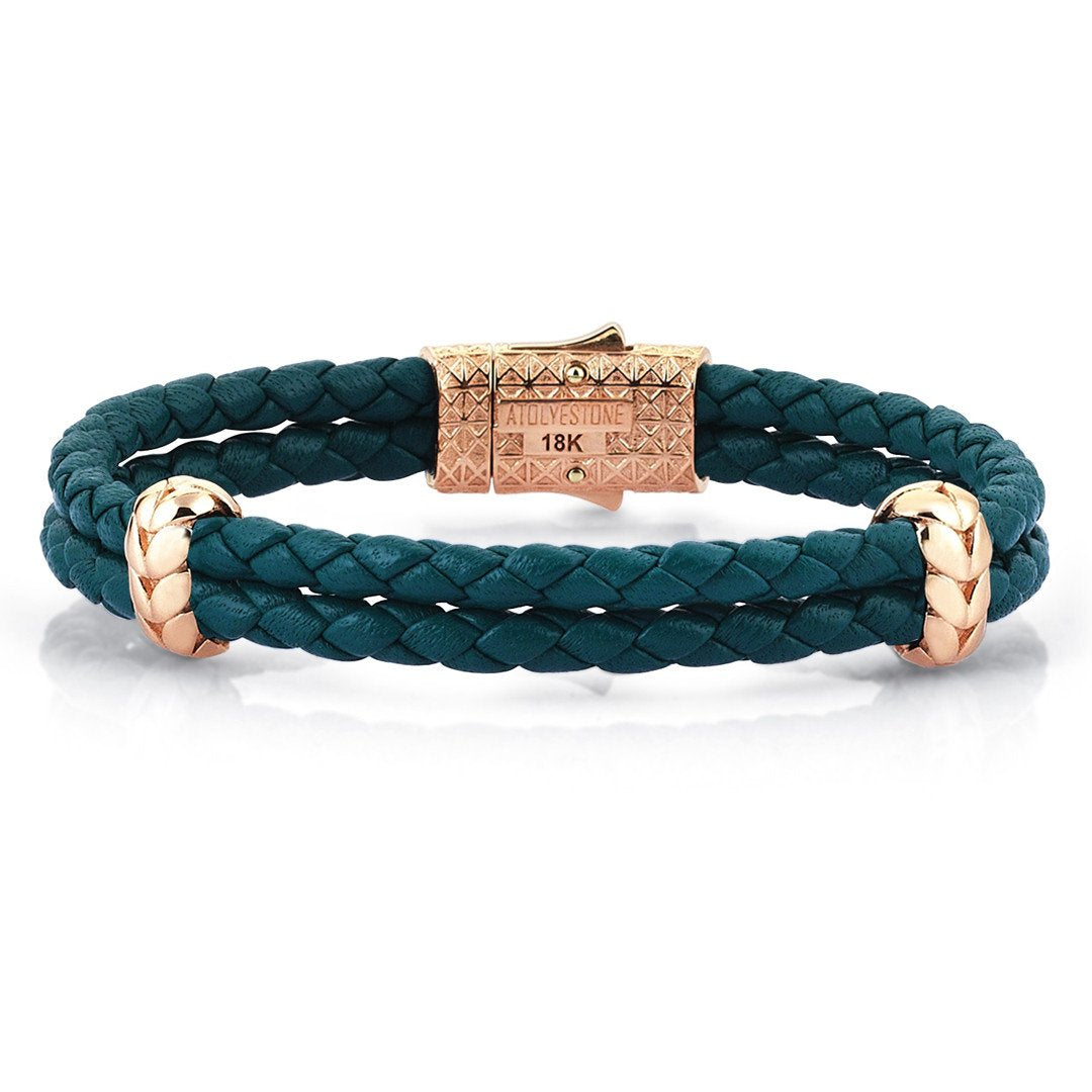  Atolyestone Elements - Solid Rose Gold- Leather Bracelets- ATOLYESTONE- aststaj