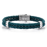  Atolyestone Elements - Solid White Gold- Leather Bracelets- ATOLYESTONE- aststaj