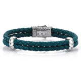  Atolyestone Elements - Solid White Gold- Leather Bracelets- ATOLYESTONE- aststaj