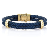  Atolyestone Elements - Solid Yellow Gold- Leather Bracelets- ATOLYESTONE- aststaj