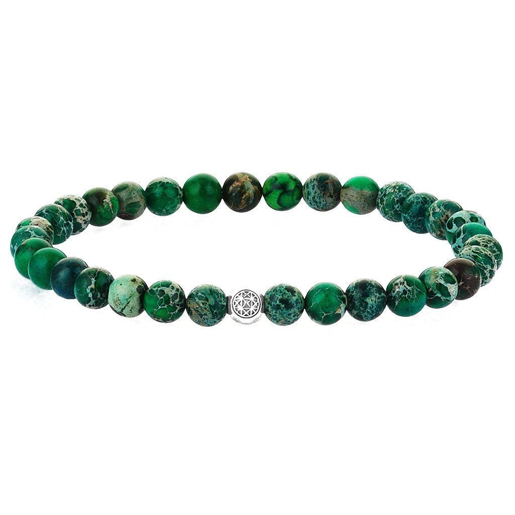  Atolyestone Jasper Essentials - Solid Silver- Beaded Bracelets- ATOLYESTONE- aststaj