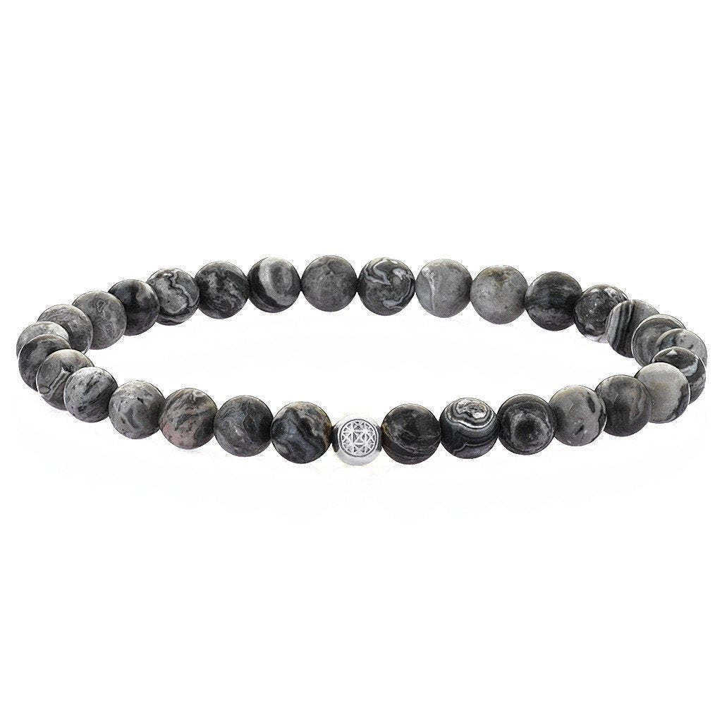  Atolyestone Jasper Essentials - Solid Silver- Beaded Bracelets- ATOLYESTONE- aststaj