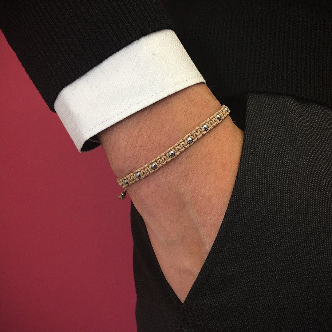  9 Balls Macrame - Silver- Macrame Bracelets- ATOLYESTONE- aststaj