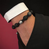  Beaded Macrame Bracelet - Silver- Beaded Macrame Bracelets- ATOLYESTONE- aststaj