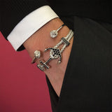  Anchor Bangle - Silver- Braided Bangle Bracelets- ATOLYESTONE- aststaj