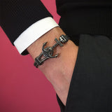  Anchor Bangle - Silver- Braided Bangle Bracelets- ATOLYESTONE- aststaj