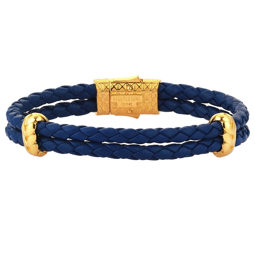  Atolyestone Elements - Solid Silver- Leather Bracelets- ATOLYESTONE- aststaj