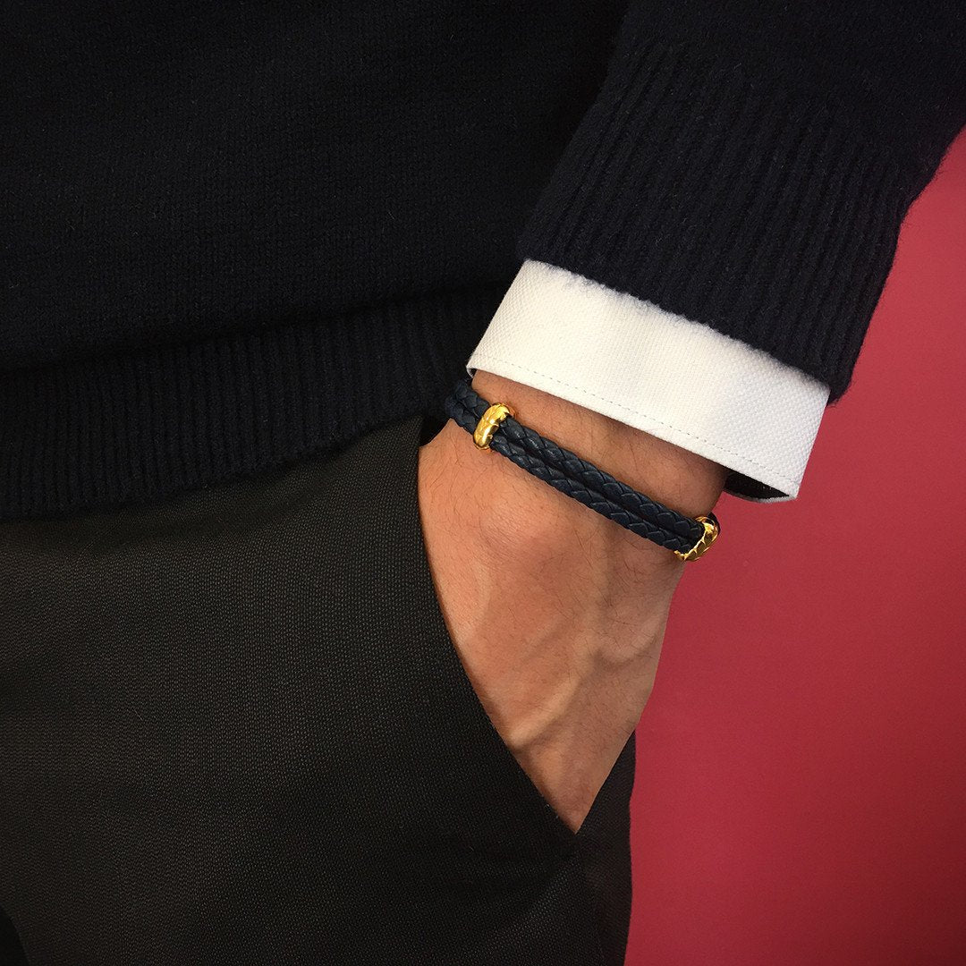  Atolyestone Elements - Solid Silver- Leather Bracelets- ATOLYESTONE- aststaj