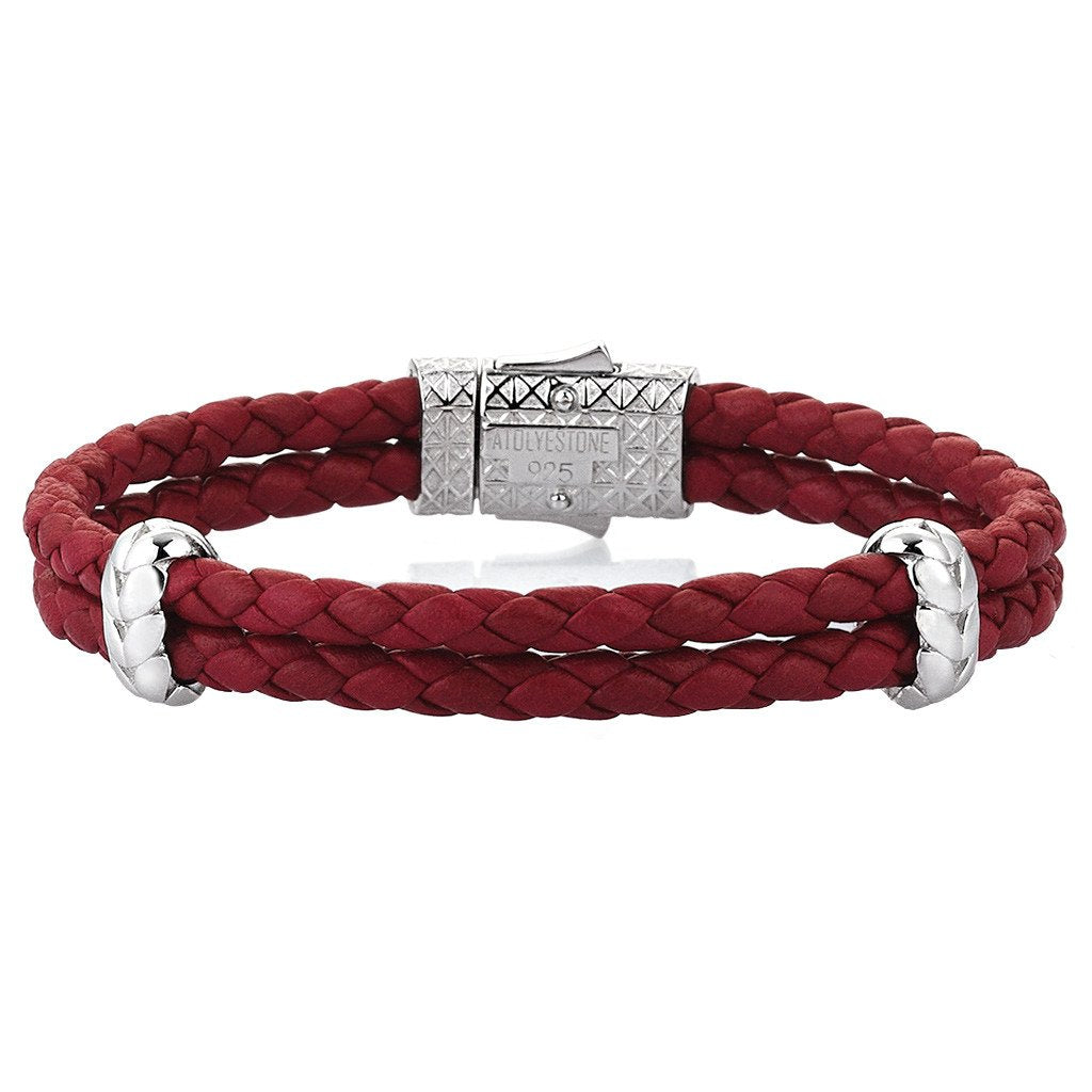  Atolyestone Elements - Solid Silver- Leather Bracelets- ATOLYESTONE- aststaj