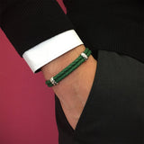  Atolyestone Elements - Solid White Gold- Leather Bracelets- ATOLYESTONE- aststaj