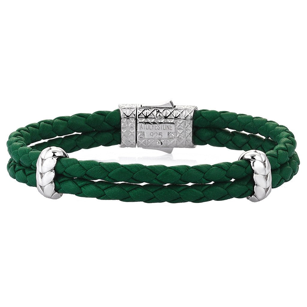  Atolyestone Elements - Solid Silver- Leather Bracelets- ATOLYESTONE- aststaj