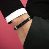  Atolyestone Elements - Solid White Gold- Leather Bracelets- ATOLYESTONE- aststaj