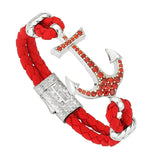  Anchor Leather Bracelet -Silver- Leather Bracelets- ATOLYESTONE- aststaj