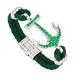  Anchor Leather Bracelet -Silver- Leather Bracelets- ATOLYESTONE- aststaj