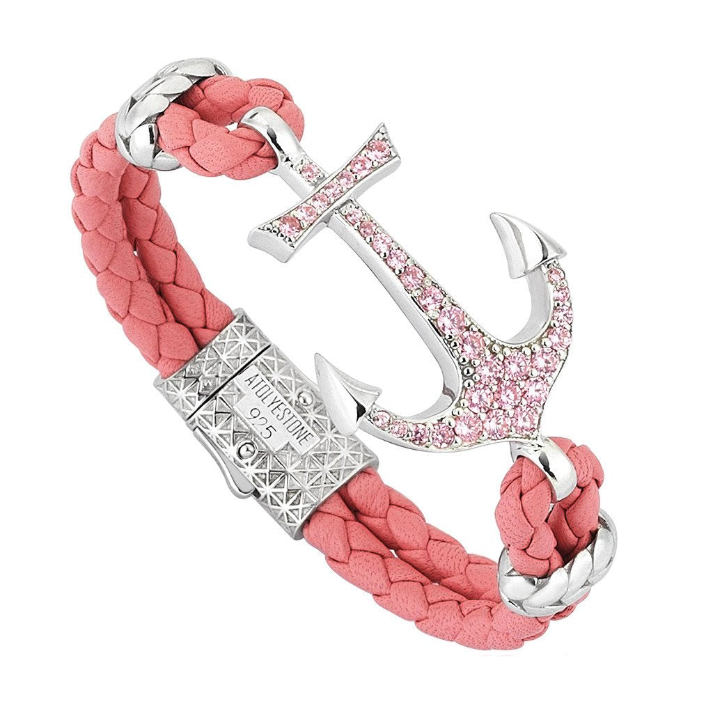  Anchor Leather Bracelet -Silver- Leather Bracelets- ATOLYESTONE- aststaj