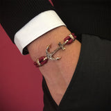  Classic Anchor Leather Bracelet - Solid Rose Gold- Leather Bracelets- ATOLYESTONE- aststaj