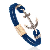  Classic Anchor Leather Bracelet - Solid Rose Gold- Leather Bracelets- ATOLYESTONE- aststaj